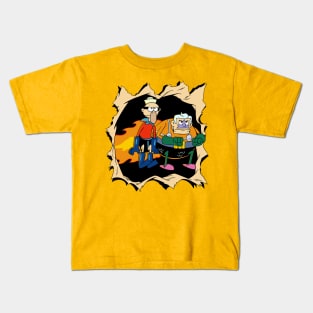 Mermaid Man and Barnacle Boy break the fourth wall Kids T-Shirt